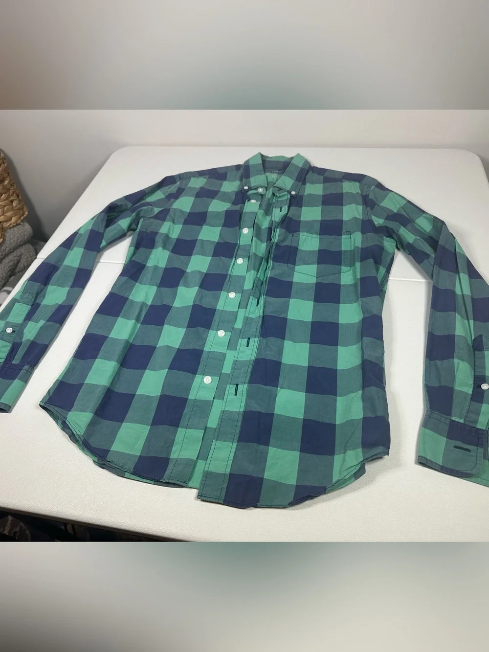 J. Crew Gingham Plaid Lightweight Slim Fit Button Down Shirt